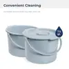 Portable Folding Bedside Commode Chair 350lb Capacity 3-in-1 Toilet Safety Frame Bucket Included Easy Assemble Steel Grey 6
