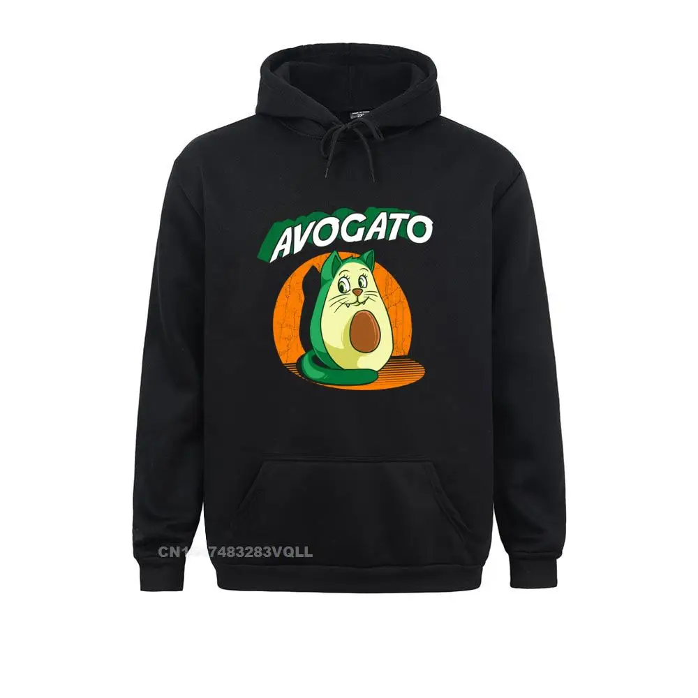 

Slim Fit Long Sleeve Hoodies Hooded Pullover Men Sweatshirts Cute Avogato Avocado Cat Street Sportswears Prevailing