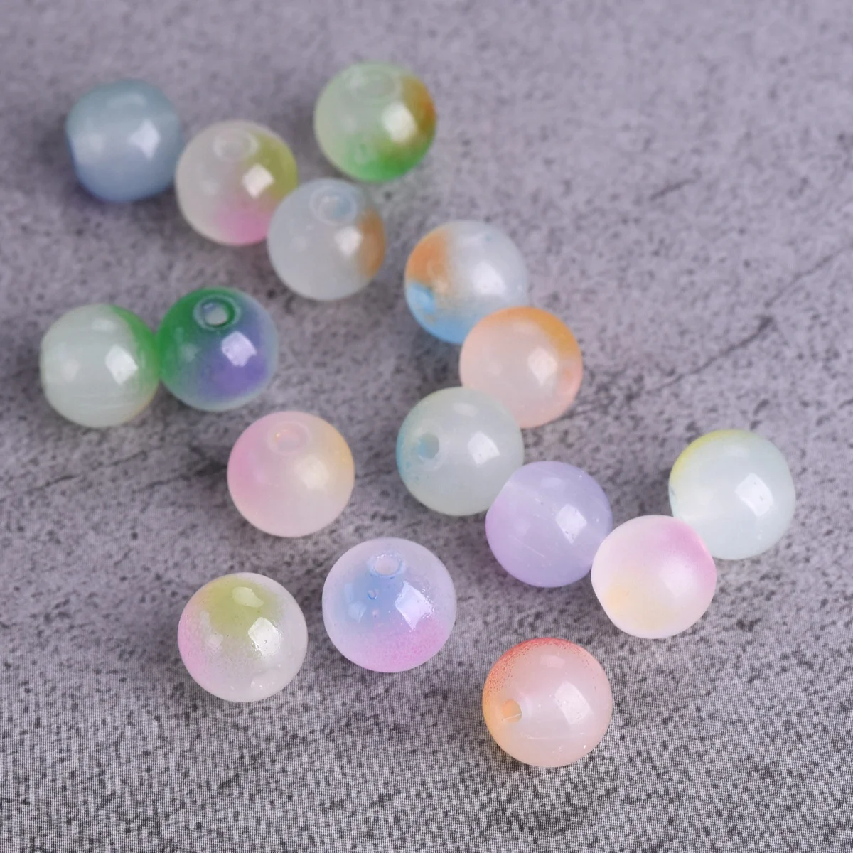 

8mm 10mm Round Opaque Glass Colorful Coated Loose Spacer Beads Lot For Jewelry Making DIY Bracelet Findings
