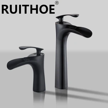 Rubinetto del bagno cascata 1 foro miscelatore monocomando rubinetto moderno lavabo lavabo commerciale lavabo montaggio sul ponte 1