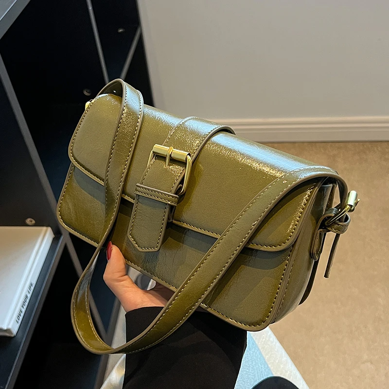 

Advanced Texture Underarm Bag 2024 New Women's Bag Summer Pu Crossbody Bag Retro Versatile One Shoulder Small Square Bag