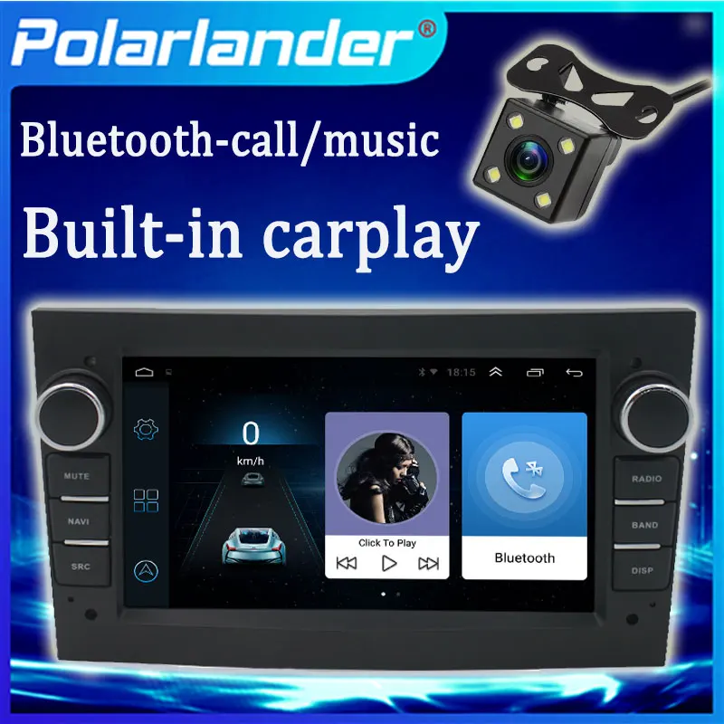 

GPS Navigation Multimedia Player Stereo 2Din WIFI Bluetooth 1G+16G Car Radio Built-in Carplay 7'' Android 9.1 For Opel (No DVD)