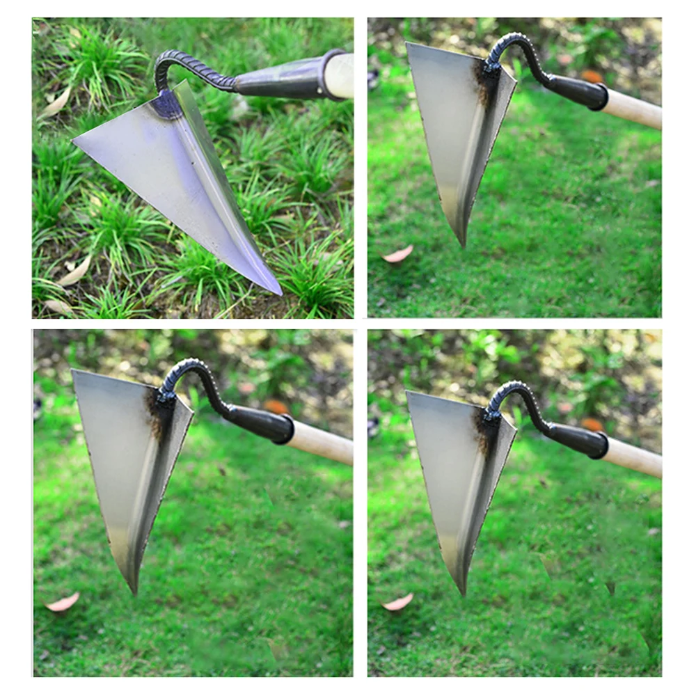 Sharp Triangle High Carbon Manganese Steel Hoe Weeding Trenching Garden Gardening Tools Rural Agricultural Planting Hoe