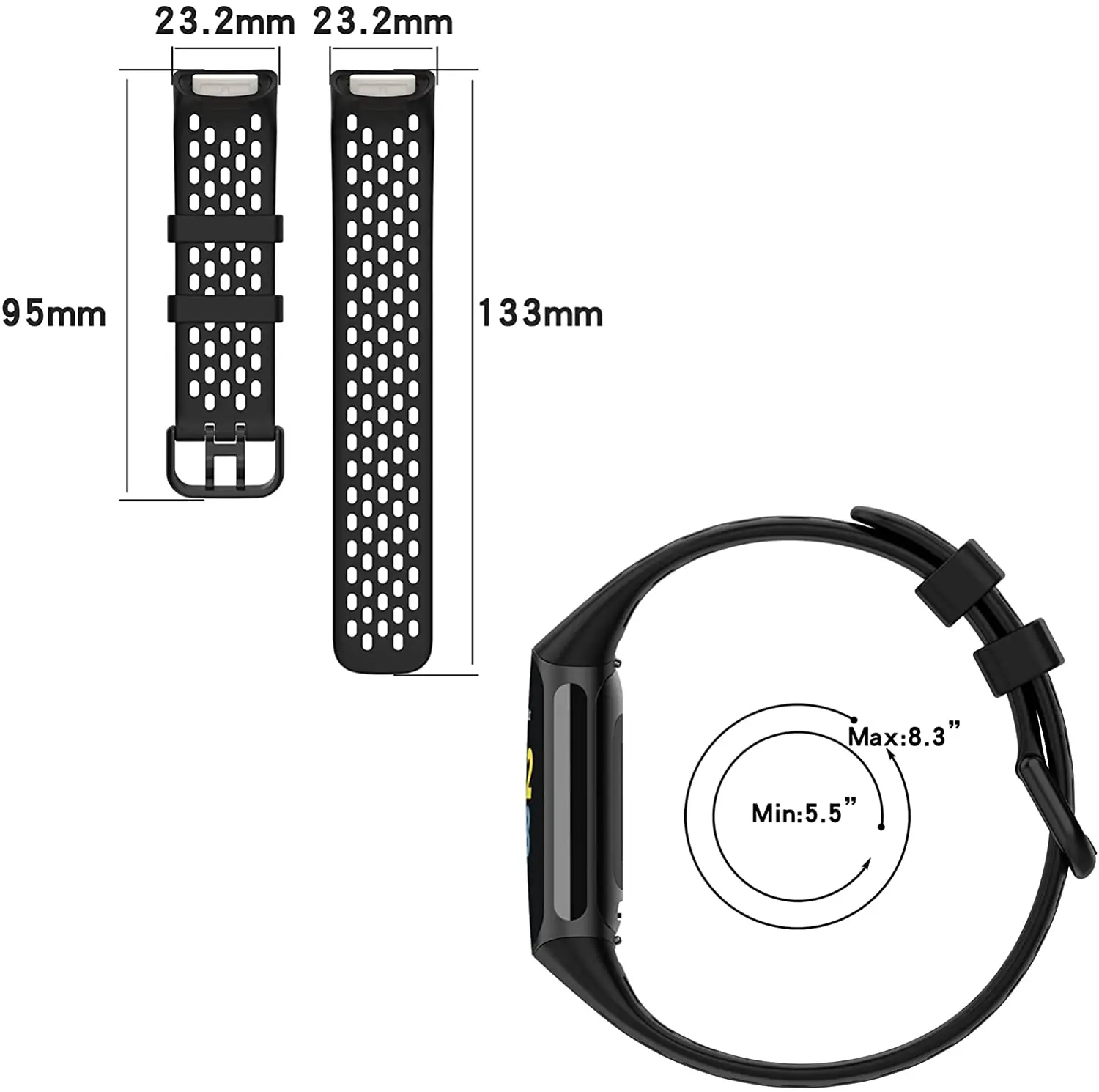 Bracelets De Sport Compatibles Avec Fitbit Charge 5, Réglables Et