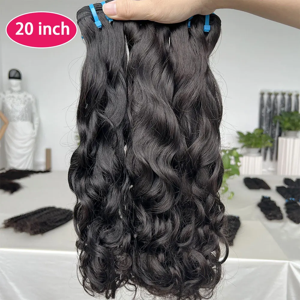 18A Water Wave Vietnamese 100% Human Hair Bundles #1B Natural Black Curly Unprocessed Raw Virgin Hair Weave Extensions For Women 6