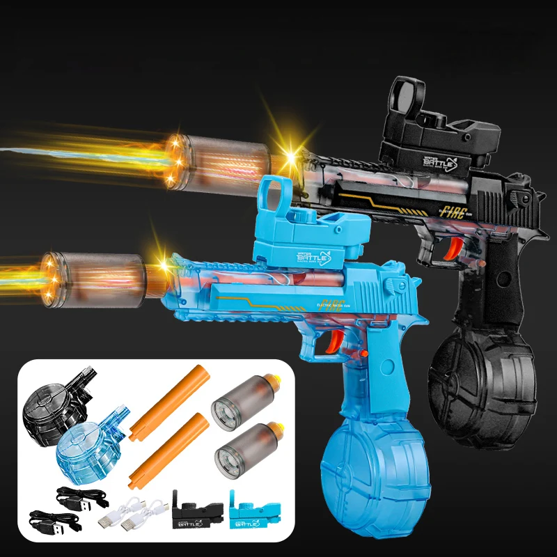 Electric Burst Water Gun Desert Eagle Squirt Toy Powerful Water Blaster Pistols Children Toys Automatic Pistol Guns Summer Toys 6