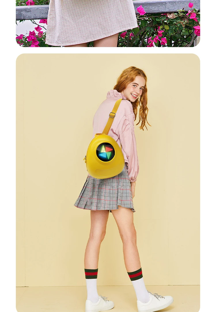 Trend Intelligent Led Screen Big Eye Girls School Backpack Bags For Women Travel