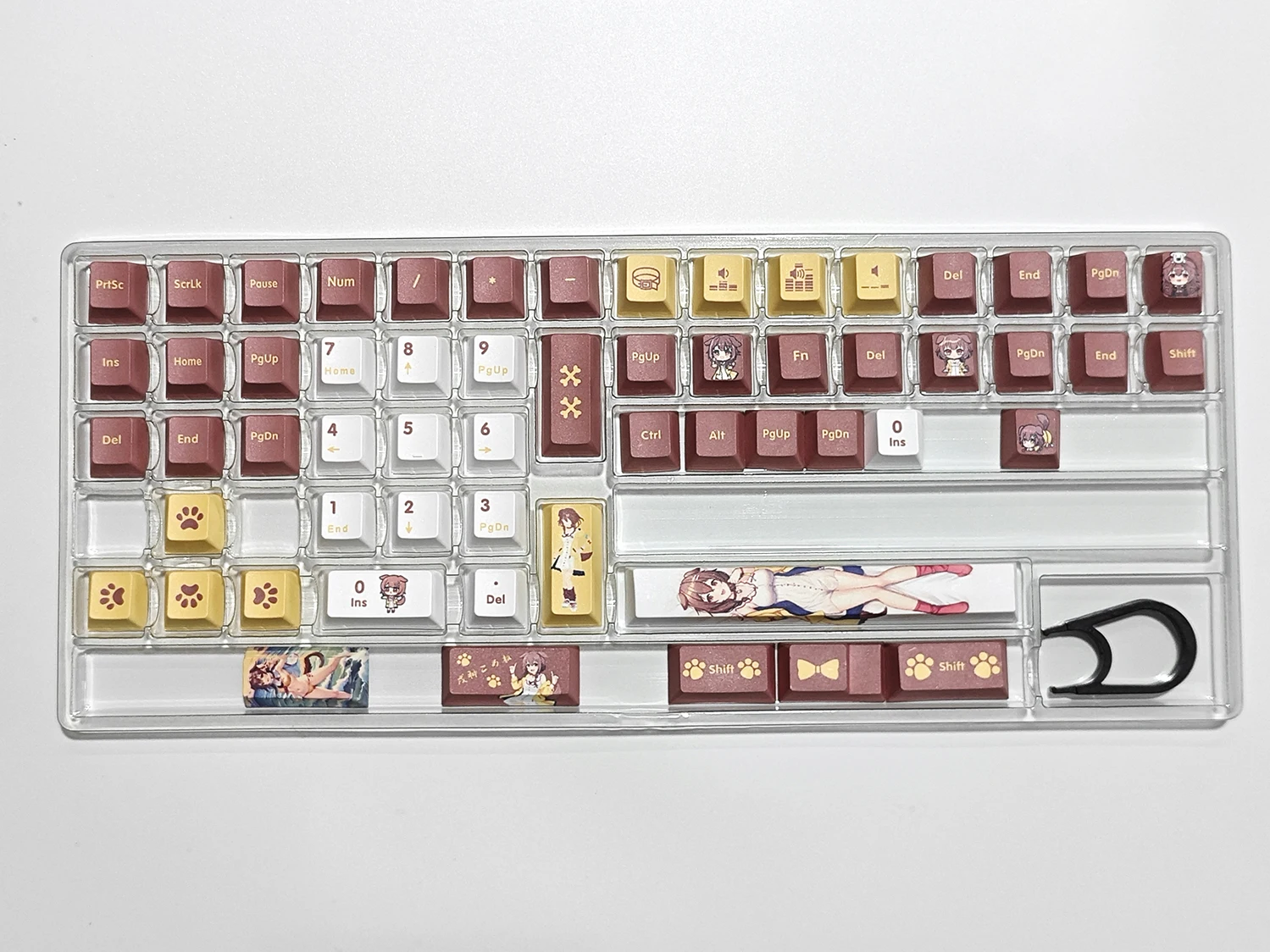 Inugami-korone Vtuber Hololive Key Cover 132 Key Cap Pbt Dye Sub Cereja mx Cruz Eixo Switch Keycap Presente Teclado Mecânico - Imagem 3