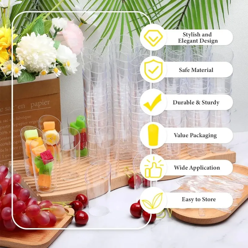 5/10 70ml Ice-Cream Cups Plastic Pudding Cups Mousse Dessert Picnic Party Packing Dessert Cups Christmas Supplies