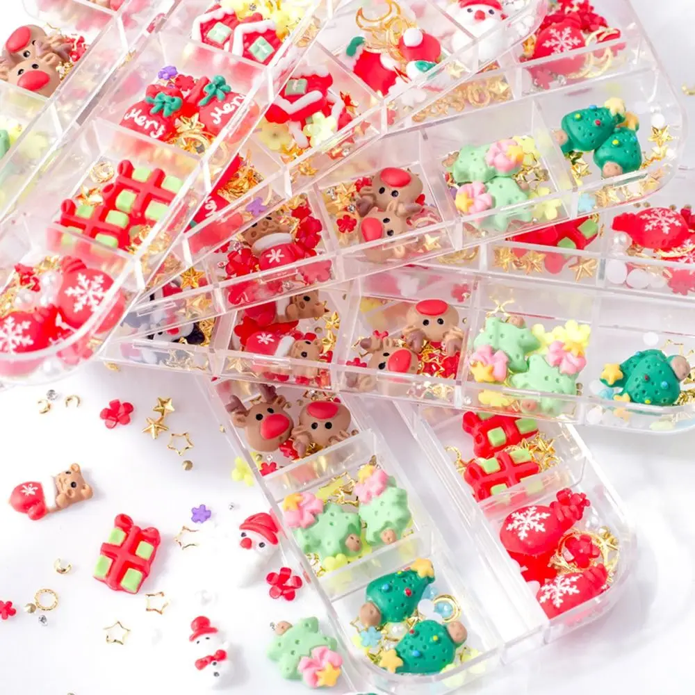 

Аксессуары для маникюра, украшения для ногтей в виде рождественской елки, лампы для ногтей, набор шармов для ногтей с заклепками, Рождественский Шарм для ногтей, 3D украшения для дизайна ногтей