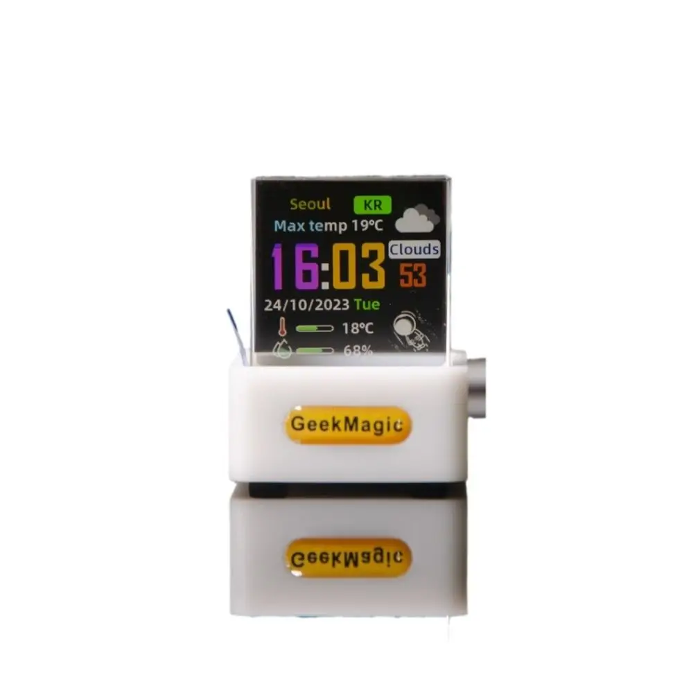 Digital Clock Weather Clock LCD Digital Clock Digital Desk Clock Weather Station Display GIF Animations Album GeekMagic GIFTV Smart Weather Station Crystal Cube Holographic Digital Clock