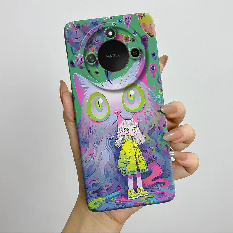 Sweet Painted Silicone Phone Case - Fashion Cartoon Design, Protective & Stylish