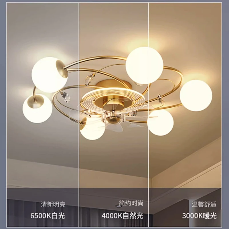 

Room Ceiling Fans With Lights Living Nordic lamp modern high-end and atmospheric household full sky star restaurant fan lighting