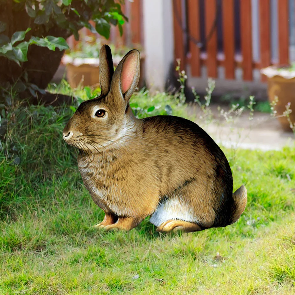 

Wood Pile Decorative Garden Inserts Outdoor Rabbit Yard Sign Acrylic Ground Ornaments