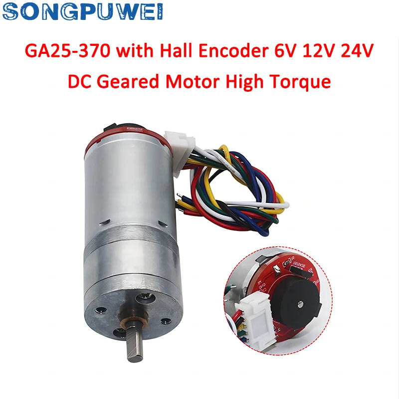 Moteur à Engrenage Codeur 12V DC JEEFUSE Jga25-371 – Haut Couple, 250 Tr/min – Parfait Pour Micro-moteurs Et Applications De Précision