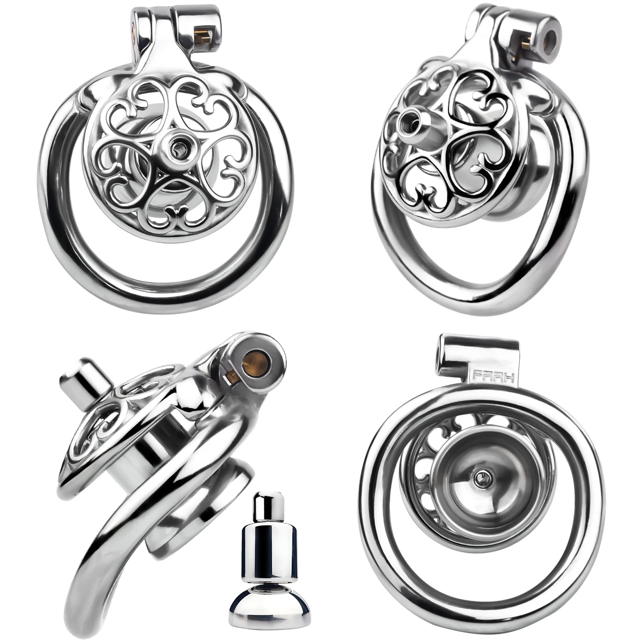 FRRK Small Male Chastity Devices Stainless Steel Short Cock Cage Removable Urethral Catheter Sex Toys for Men Penis Lock penis chastity cage chastity lock sex toy