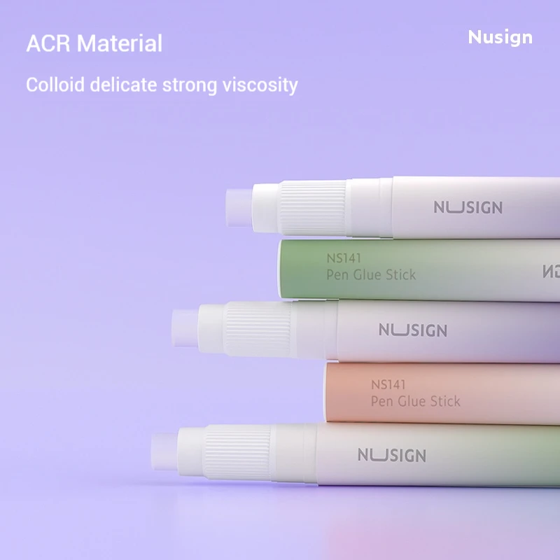 NUSIGN 트렌디한 트위스트형 글루 스틱 ? 세련된 펜 디자인, 투명한 스타일, 창의적인 요구 사항을 위한 3가지 생생한 색상