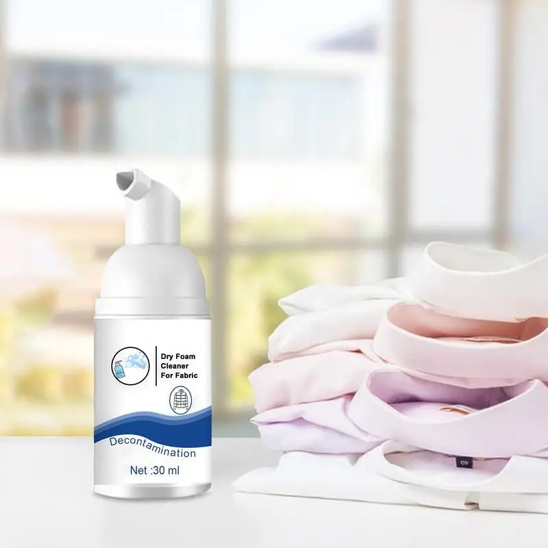 30ml Stain Remover Spray Laundry Fabric Oil Stain Remover Rinse-Free Dry Foam Cleaner Multi-purpose
