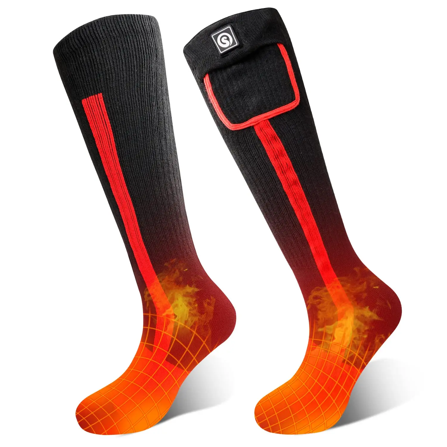 Battery Heated Socks - Rechargeable Socks for Men Women, Foot Warmers for Camping Hunting Running Hiking Riding Skiing Cycling