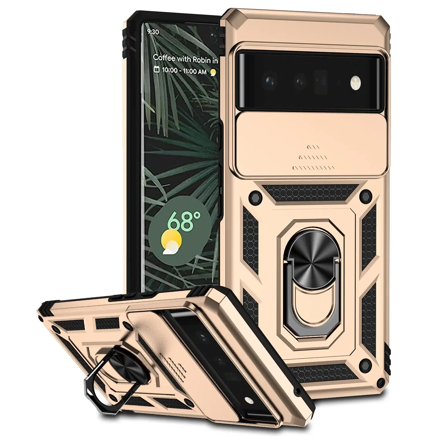 Durable Armor Case with Ring Holder and Lens Protection