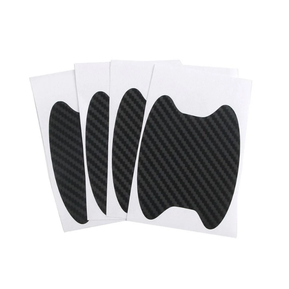 Car Door Stickers 4Pcs/Set Car Door Sticker Carbon Fiber Scratches Resistant Cover Auto Handle Protection Film Exterior Styling Car Accessories