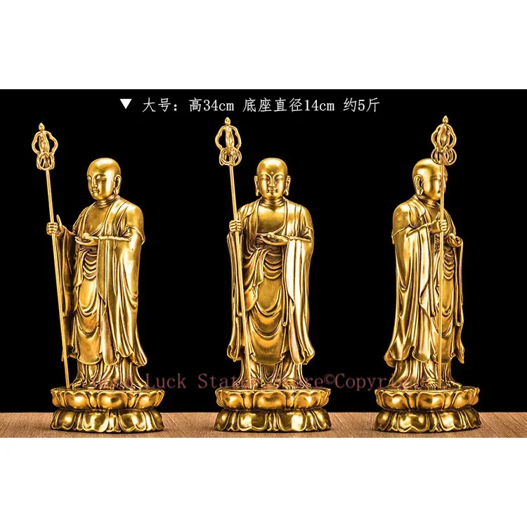 

TOP GOOD Ksitigarbha Bodhisattva Buddha figure # Buddhist HOME familyProtection FENG SHUI copper Sculpture statue