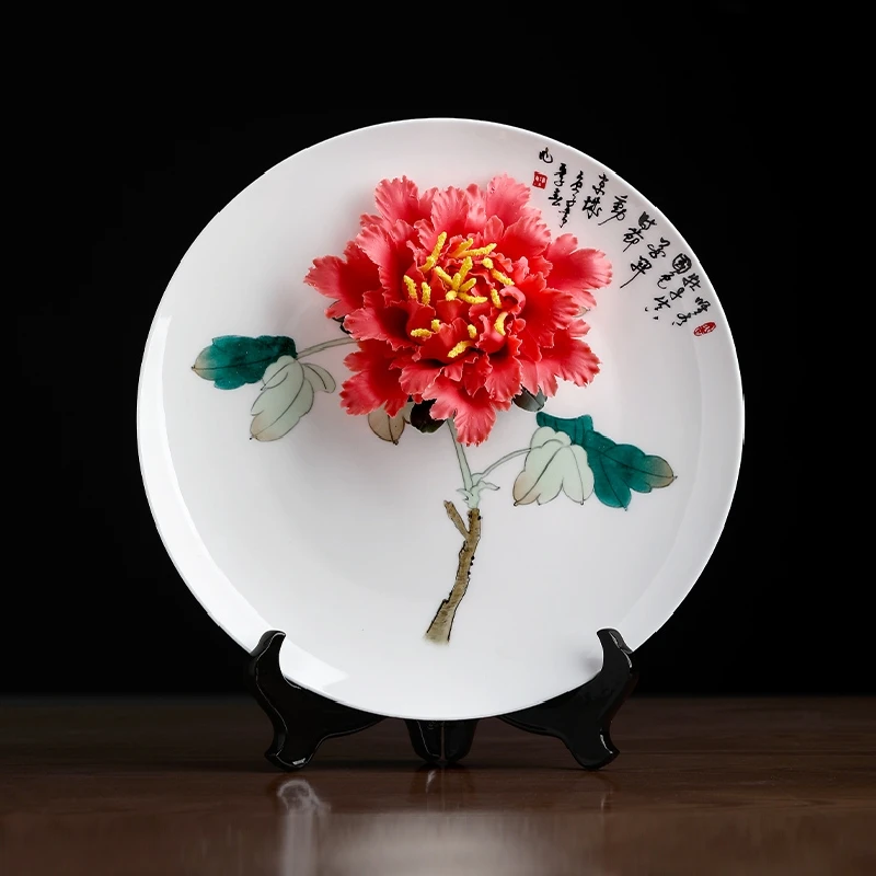 

0026 Ceramic Handmade Hanging Plate Ornaments Home Decorations Living Room TV Cabinet Creative Crafts Birthday Gift