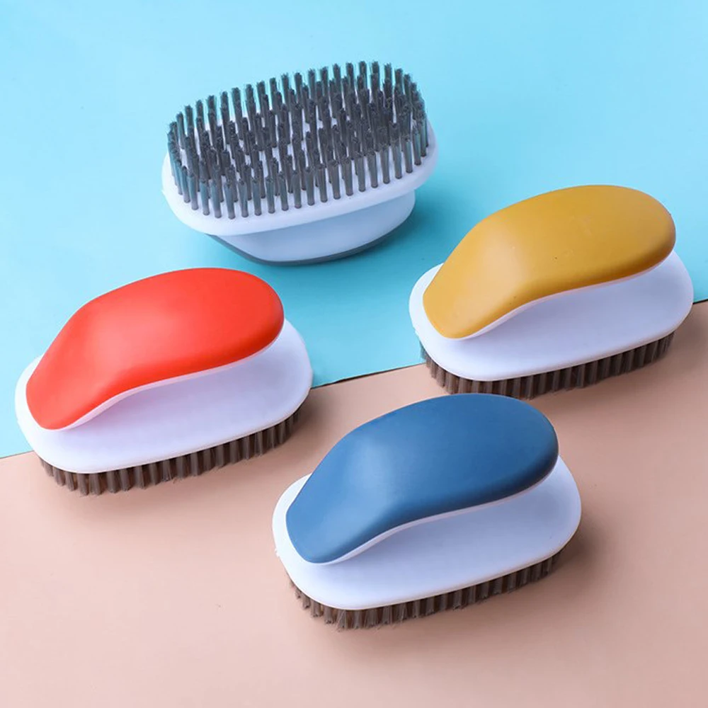 Nordic Soft Wool Laundry Brush Multifunctional Plastic Single Handle Clothes Shoes Cleaning Brush Home Supplies