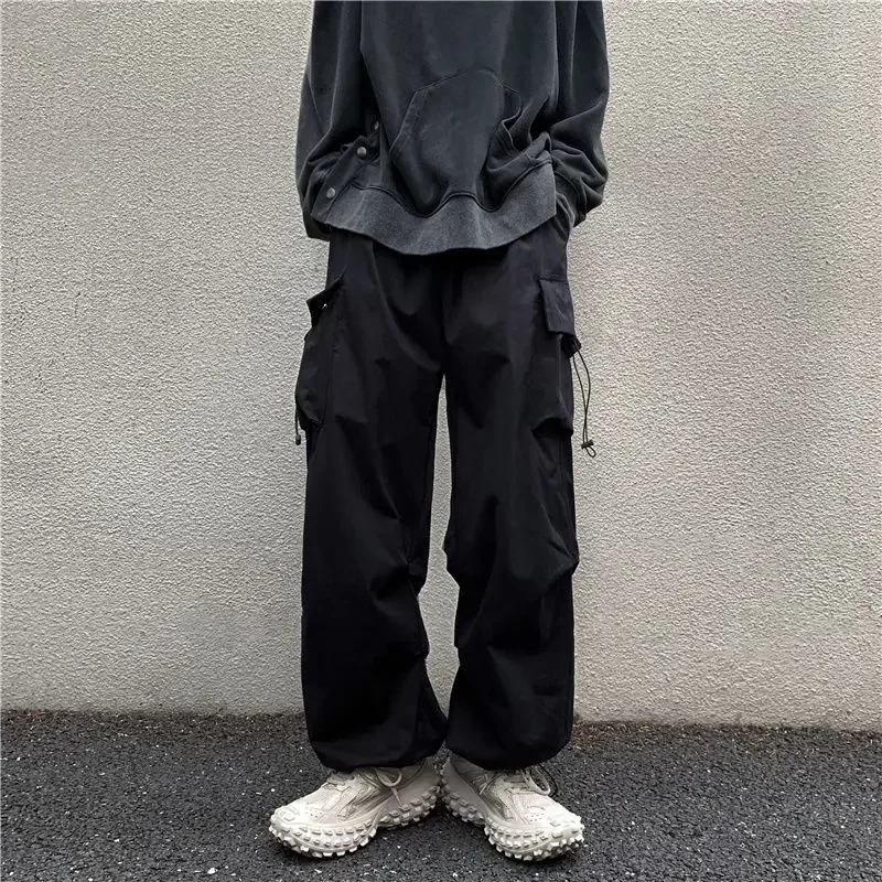 Pantalones Cargo para Hombre Pantalones Rectos Grises Hombre Otoño Ancho Regular Fit Talla Grande Pantalones Calle Algodón Spandex Ropa Moda