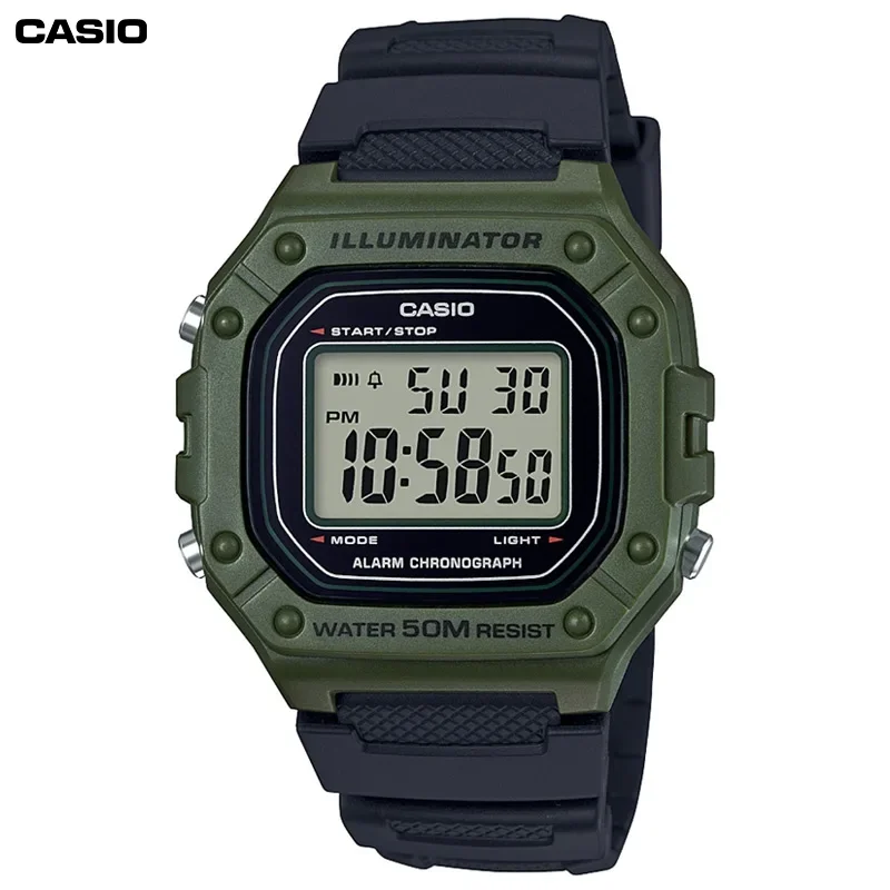CASIO W-218H Classic Small Square Watch Men Women Multi-function Digital Dateled Electronic Watch Sport Series Academy digital watch