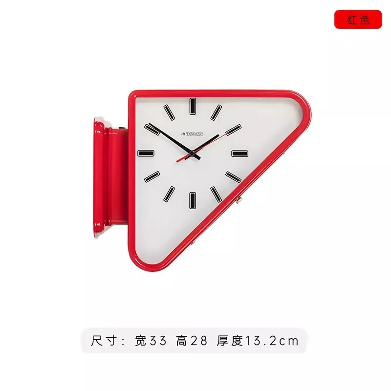 Metal Modern Wall Clocks Double-sided Triangular Wall Clock Silent