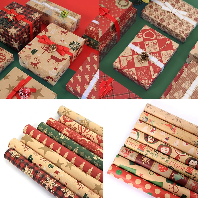 Wrapping Paper Roll Christmas Kraft Paper  Christmas Wrapping Paper  Clearance - Craft Paper - Aliexpress