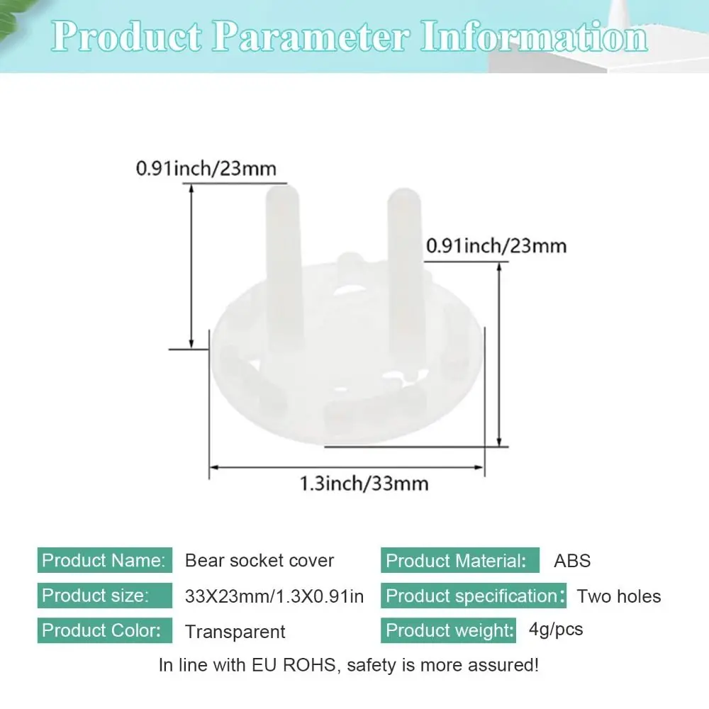 New Plastic Electric Outlet Cover Bear Two Phase Safe Lock Cover Electrical Outlet Protectors Unisex Safety