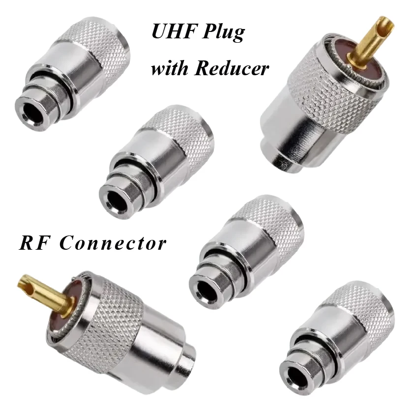 Enhanced UHF Solder Connector Plug with Reducer
