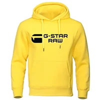 2024 New G-star RAM trendy fashion casual sportswear comfortable printed loose top pullover men's hooded sweatshirt street wear 2