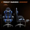 JHK Ergonomic Racing Gaming Chair Adjustable Swivel PU Leather with Headrest and Lumbar Support For Office Computer Living Room 3