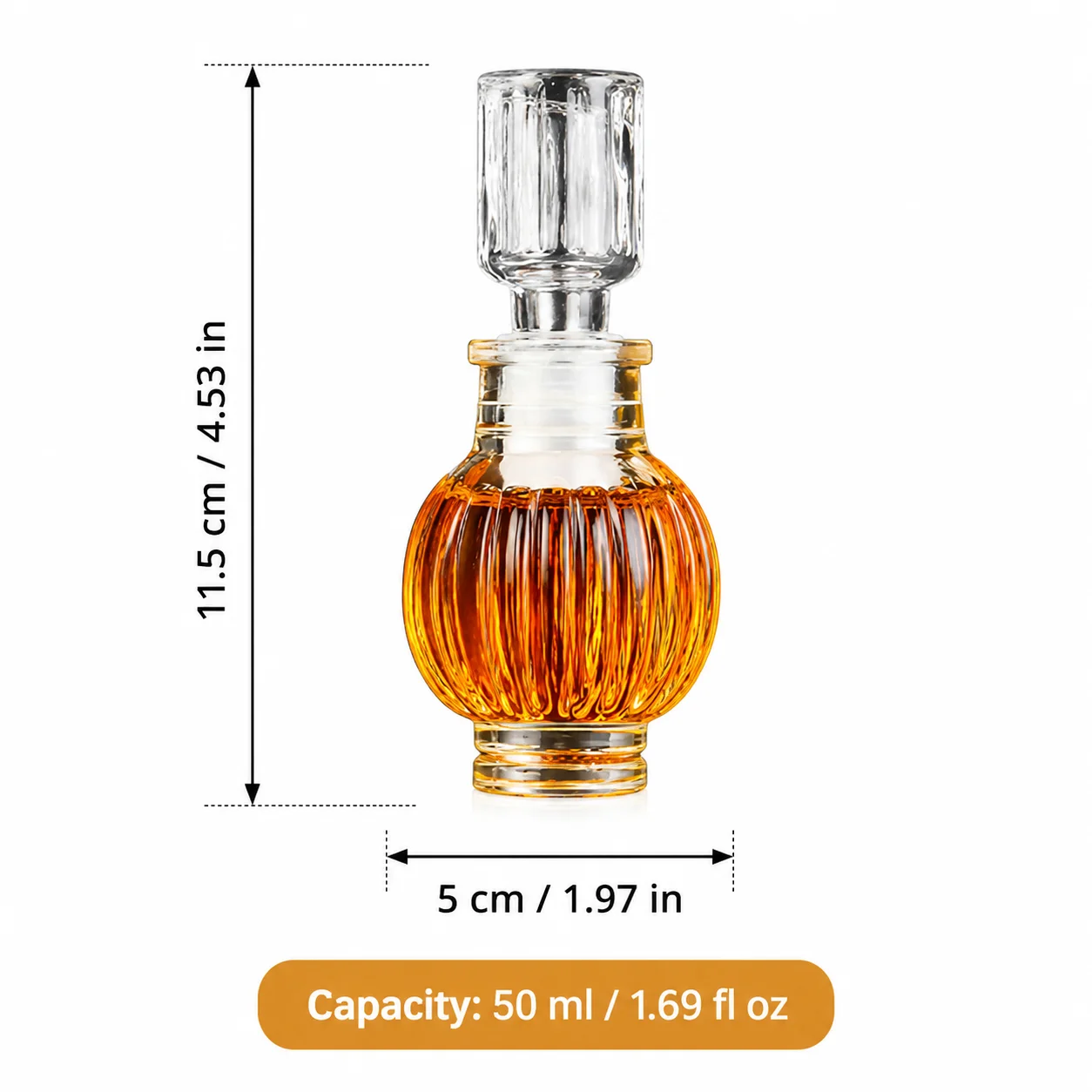 미니 유리 주류병 10개 세트 ? 각 50ml, 투명 다이아몬드 컷 유리, 마개 포함 ? 장 위스키 또는 리큐어 병