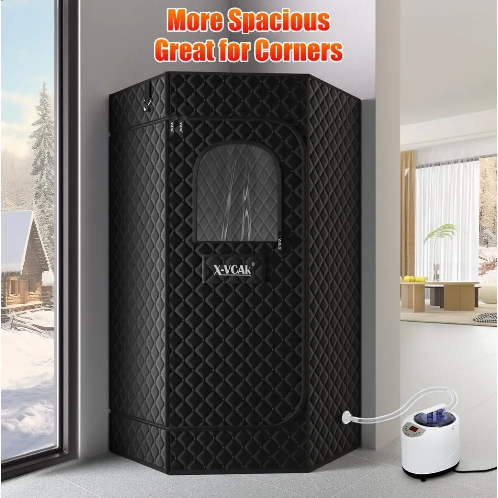 Extra Large Sauna Box, Steam Sauna, Portable Sauna for Home, Sauna Tent with 3L Steamer, Folding Chair and Remote Control 4