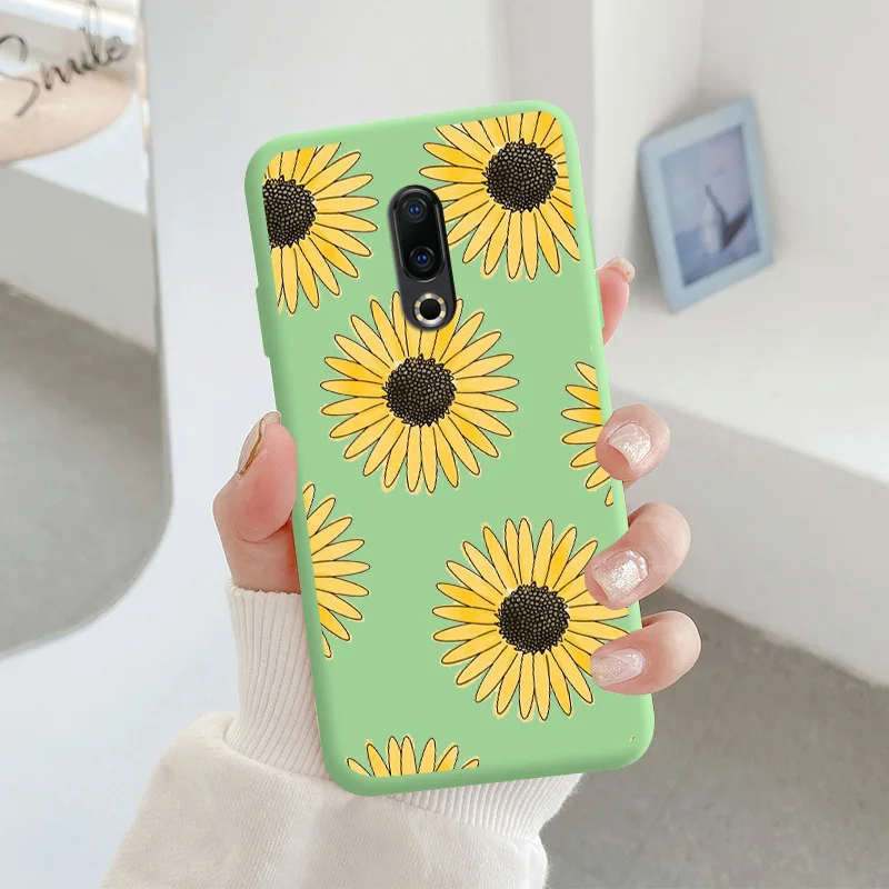 For Meizu 16 Protective Shell Silicone Soft Shell Phone Case Candy Color Case Fashion Silicone Color Chrysanthemum meizu phone case with stones Cases For Meizu