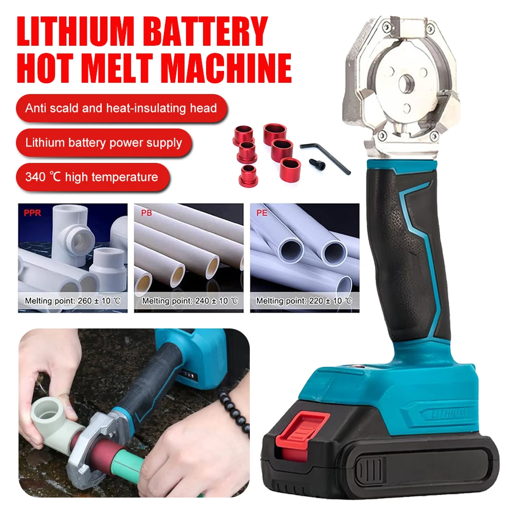 Electric Pipe Welding Machine Cordless Fuser PPR PE Soldering Iron Plastic Tube PP Heating Hot Melt Fit For Makita 18V Battery soldering iron pipe welding iron pipe welding