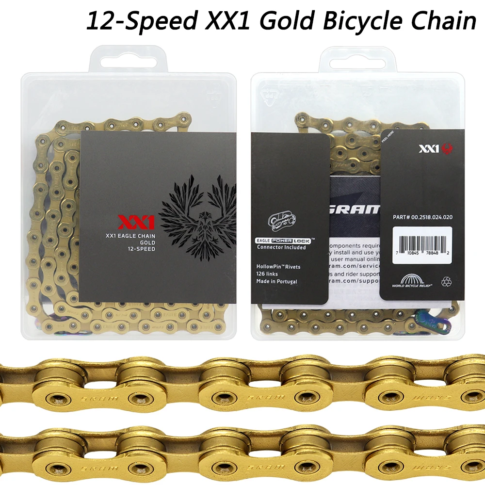 

XX1 Eagle Bicycle Chain 12 Speed Gold for MTB Road Bike 126L Mountain Bike Chain with Power Lock Link Original Cycling Parts