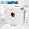 PumpThree Piece Round Bowl Toilet with Macerating Pump Macerating Upflush Toilet Kit Macerating Toilet 2