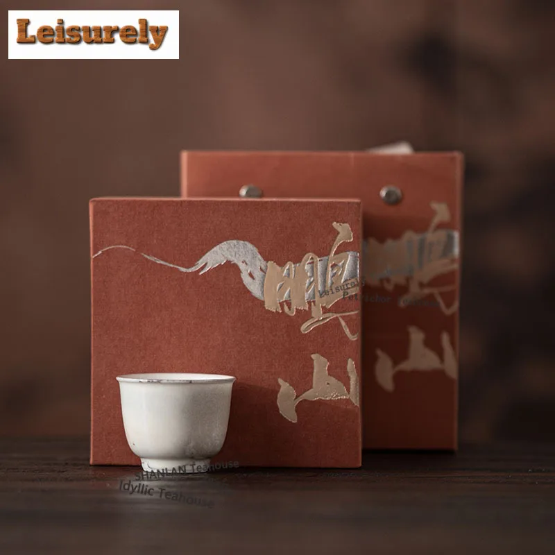 30ML Ink Painting Zhiye Wide Foot Teacup Boutique Tea Bowl Cup For Tea Tea-tasting Smelling Cup Jianzhan Master Cup Tea Ceremony
