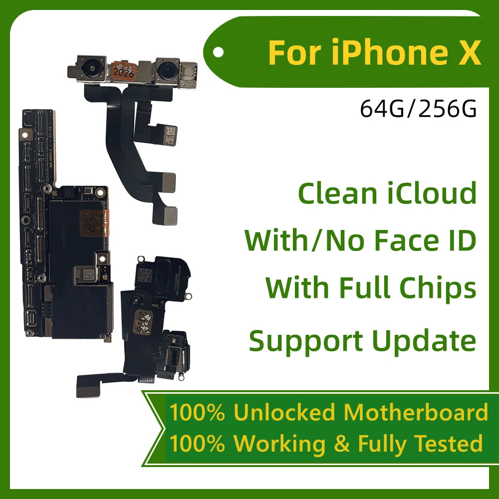 100% 잠금 해제 아이폰 X XR 로직 보드 무료 iCloud 마더보드, 얼굴 ID 포함 또는 없음, 메인보드 지지대 업데이트