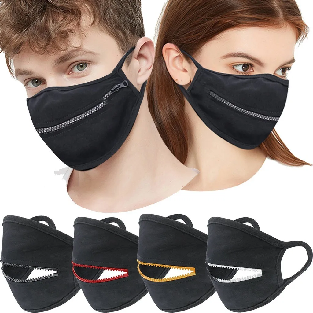 

Pm2.5 Cotton Zipper Masks Adult Unisex Fashion Anti-pollution Adjustable And Washable Mask Reusable Face Mask Cubrebocas