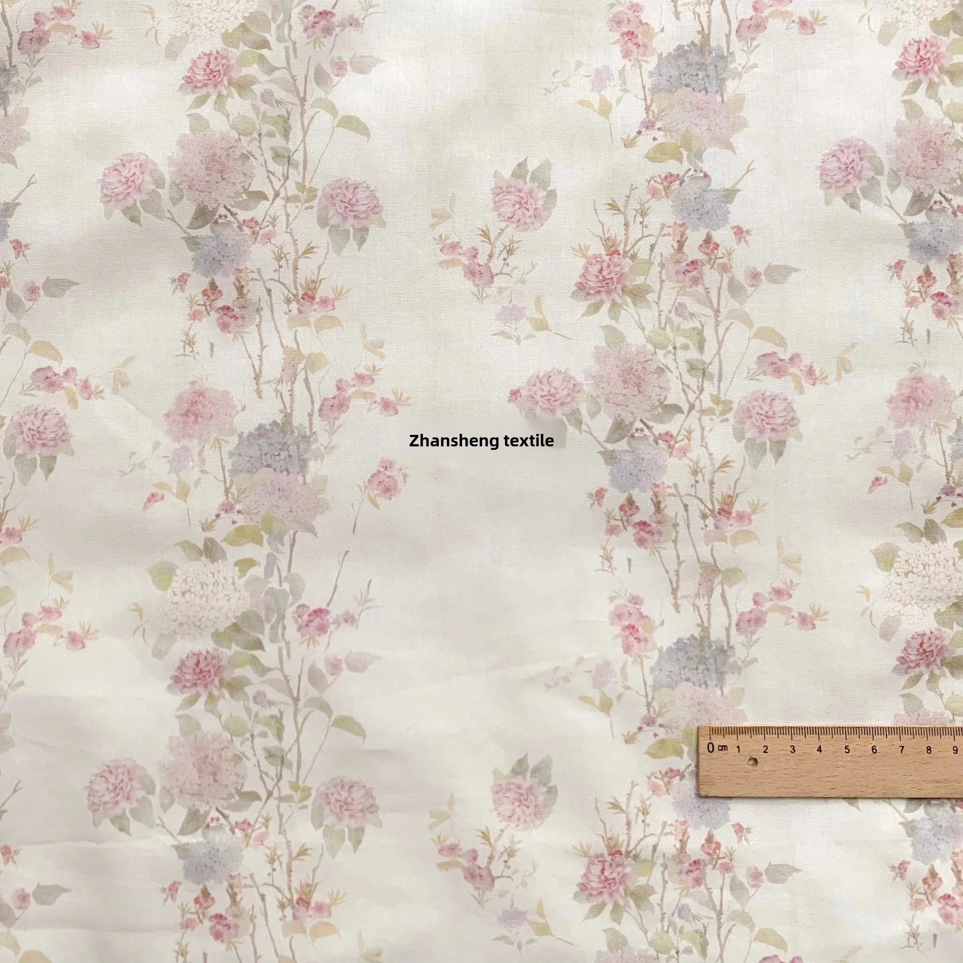 Pure Cotton Digital Print Fabric Cute Pink Striped Floral Korean Style Children's And Women's Dresses Clothing Accessories