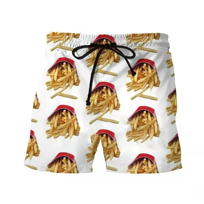Funny Fatty Beef Hot Dog Men's 3D Print Short Pants Street Hip Hop Beach Shorts Skateboard Swimming Women Trunks 4