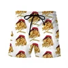 Funny Fatty Beef Hot Dog Men's 3D Print Short Pants Street Hip Hop Beach Shorts Skateboard Swimming Women Trunks 4