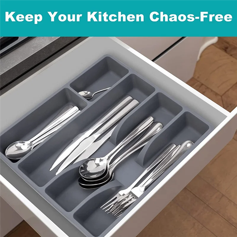 Drawer Kitchen Drawer Organizer Silverware Holder Utensil Organizer Cutlery Organizer Tray Plastic Flatware Organizers 3