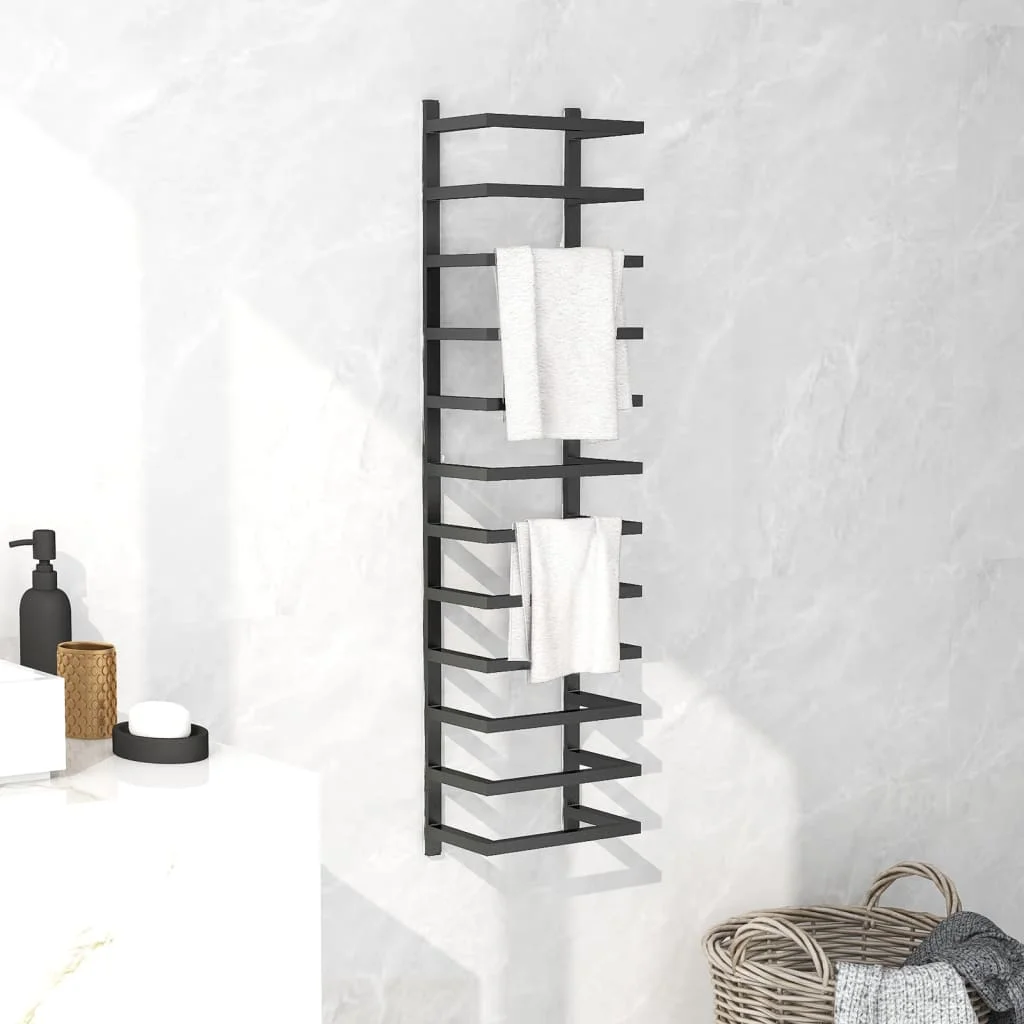 vidaXL Towel Rack Black 24x12x96 cm Steel /bathroom facilities/bathroom hardware/towel rack